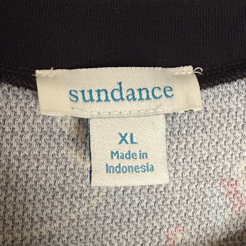 Sundance Floral Long Sleeve Thermal Top With Button Cuff, XL - Picture 7 of 8